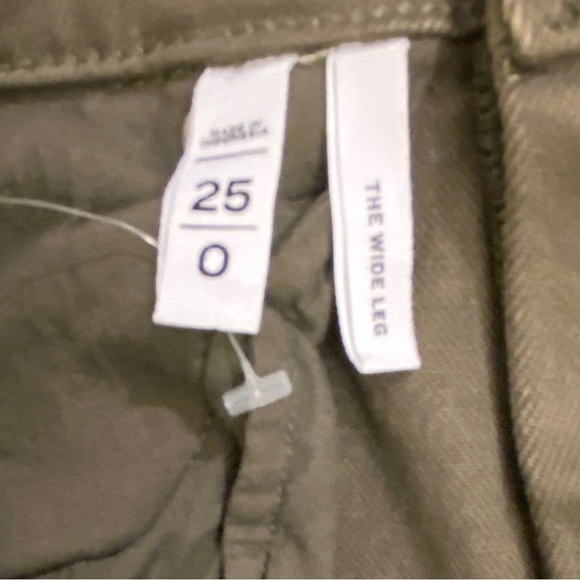 LOFT 0 (25) Wide Leg Pants Jeans High Rise Cropped Olive Green Stretch 2022 - Picture 5 of 10